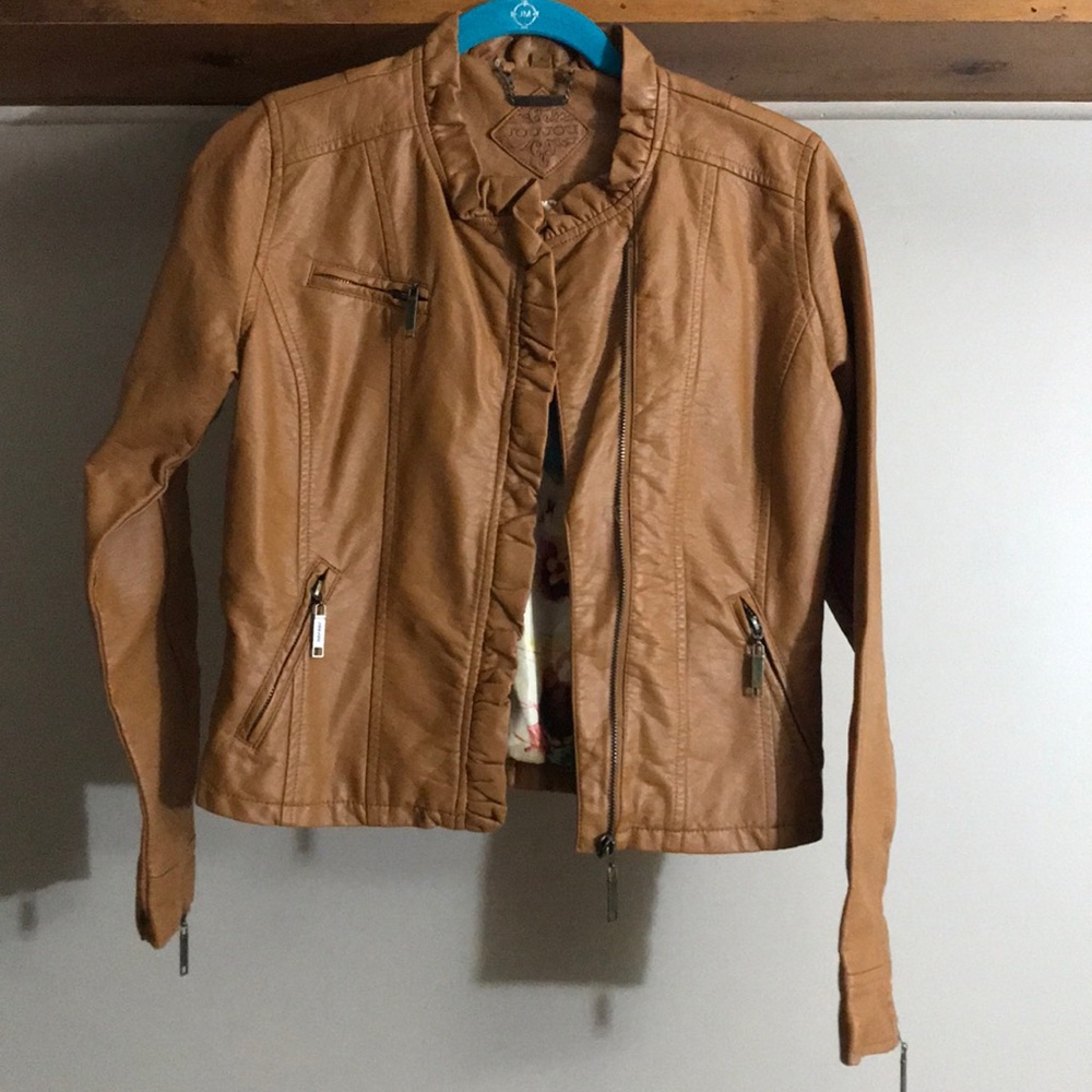 Brown leather jacket